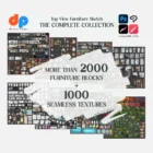 Premium Top-View Furniture Sketch Collection