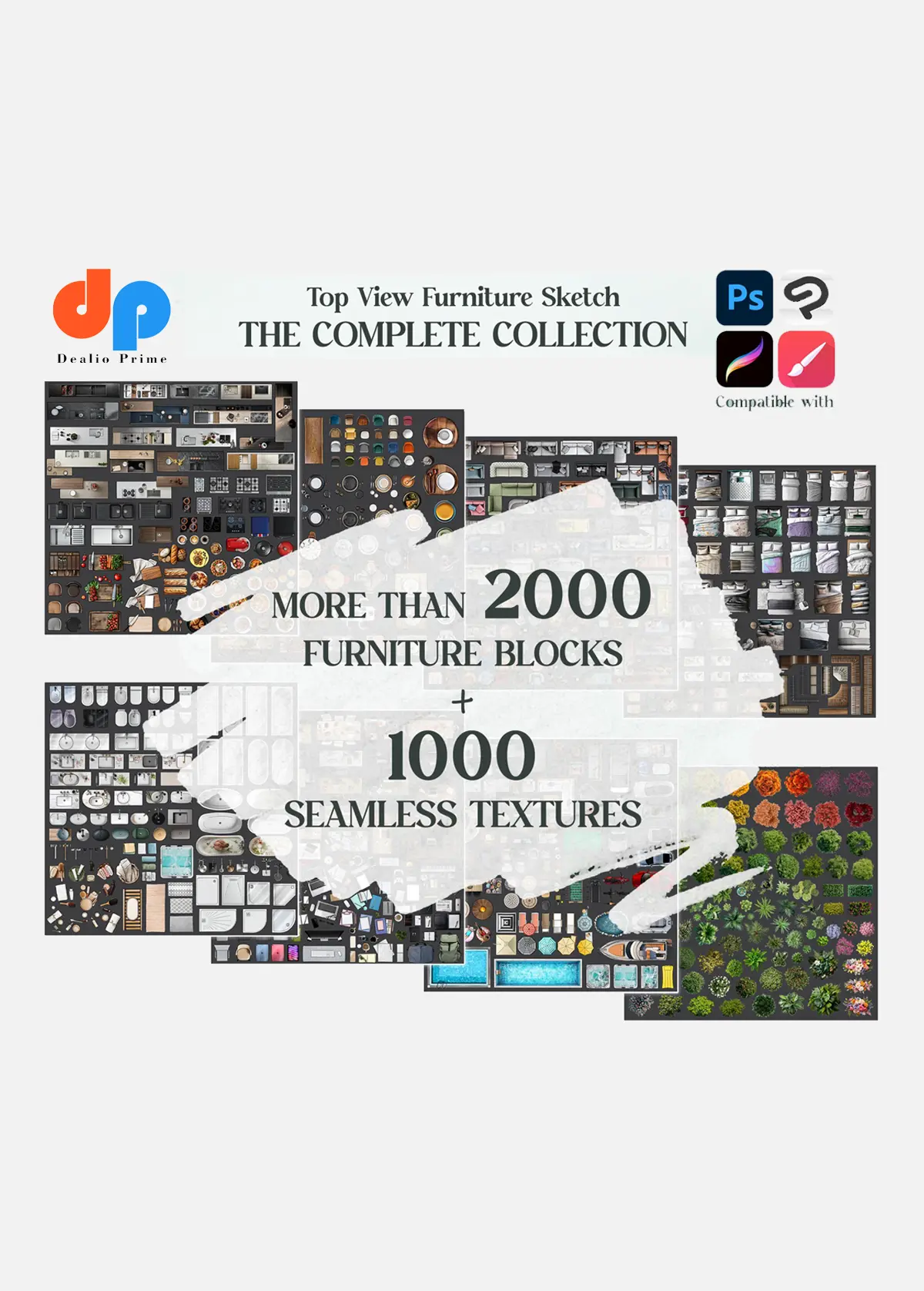 Main TOP VIEW Premium Top-View Furniture Sketch Collection