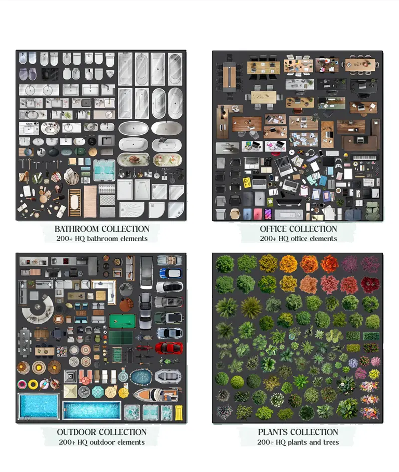 Top-View-Furniture-Sketch-–-Complete-COLLECTION