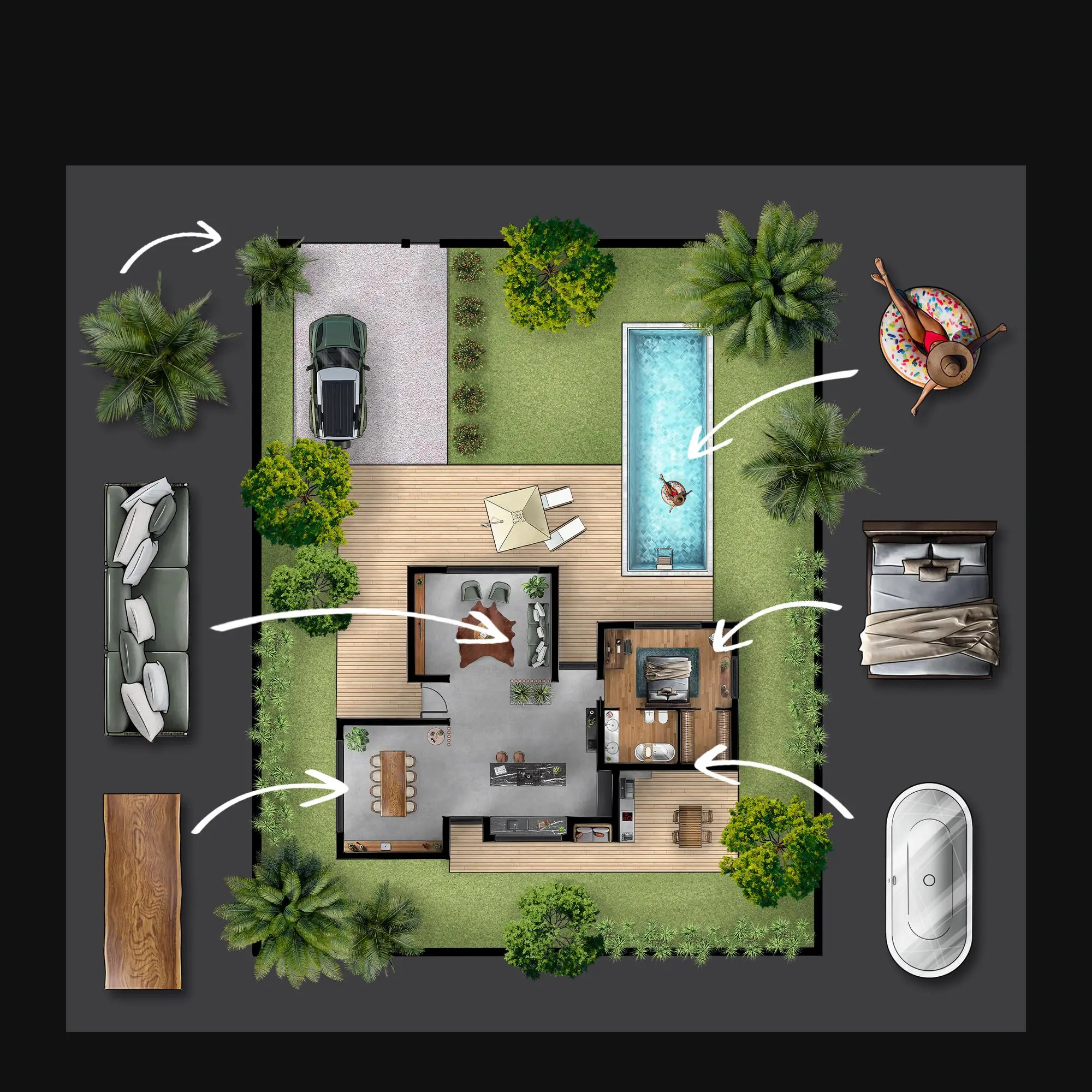 Top View Furniture Sketch – Complete COLLECTION